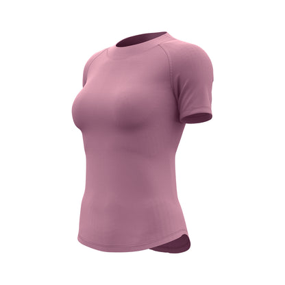 A mesh yoga short-sleeved sports fitness clothes show chest shaping breathable sports T-shirt women