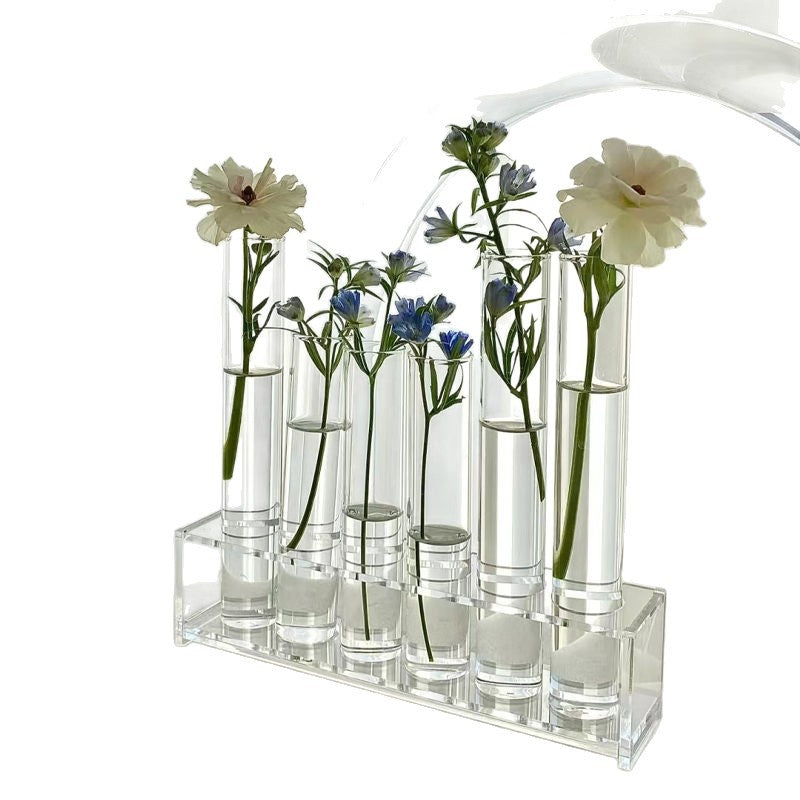 A test tube vase small ornament living room light luxury high-grade glass flower stand flower hydroponic flower arrangement test tube vase does not contain flowers
