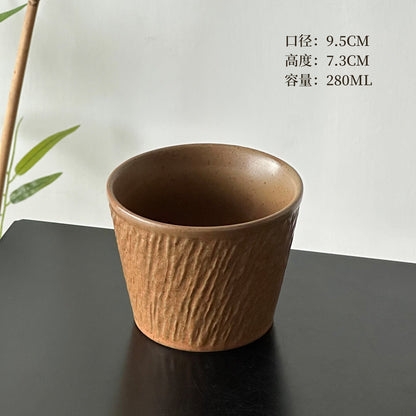 Japanese minimalist ceramic coffee cup hand cup pig mouth cup retro exquisite premium latte cup master cup Aobai cup