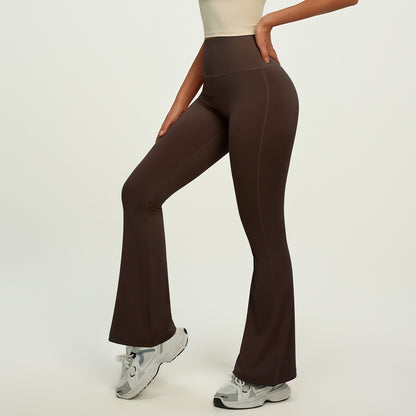 A High Waist Hip Lift Yoga Flared Pants Naked Fitness Breathable Sports Leggings