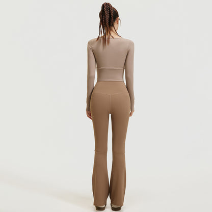 A High elastic, slim and thin yoga suit, nude suit, high waist running sports fitness suit