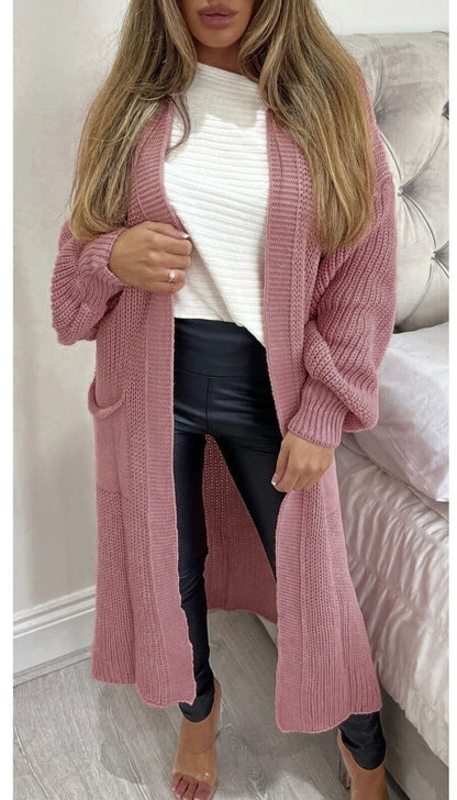 A long knit jacket