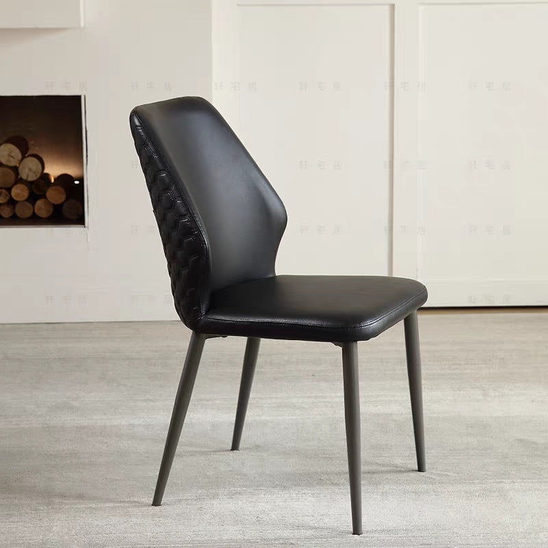 A leather metal chair seat