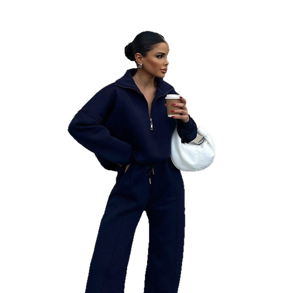 A sweater and trousers two-piece set