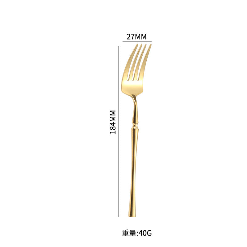 A stainless steel tableware