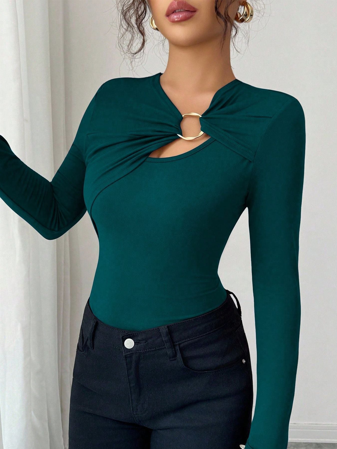 A long-sleeved top