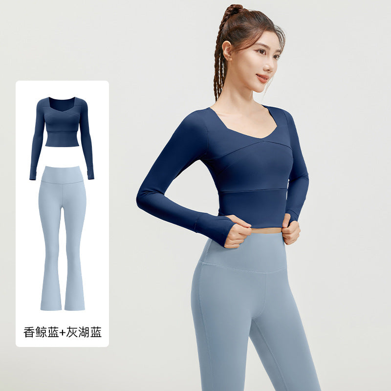 A High elastic, slim and thin yoga suit, nude suit, high waist running sports fitness suit