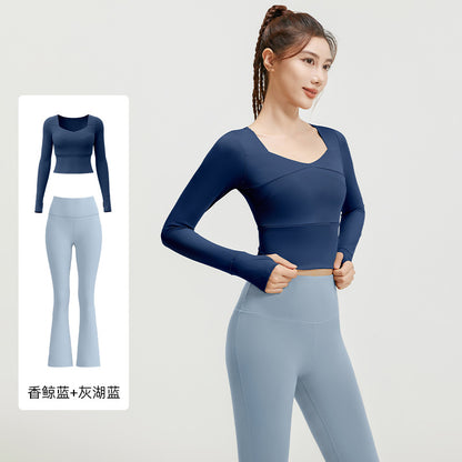 A High elastic, slim and thin yoga suit, nude suit, high waist running sports fitness suit