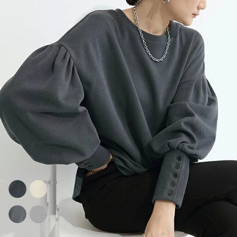 A casual top with long sleeves
