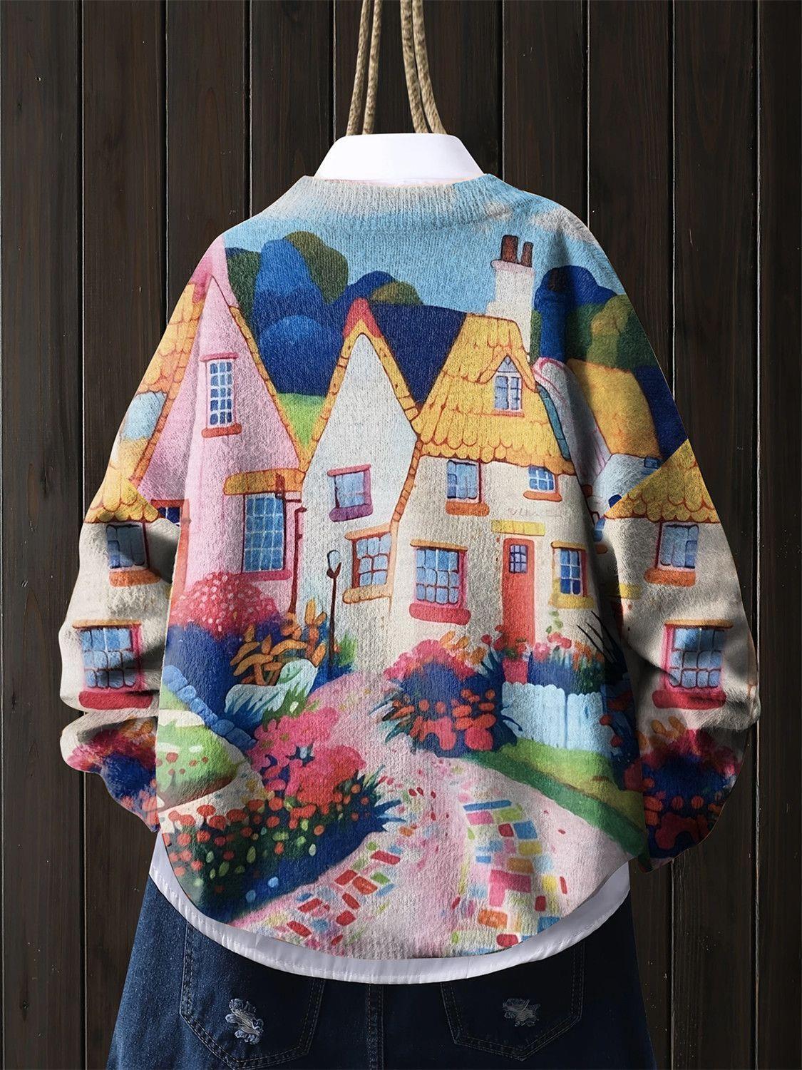 A printed sweater