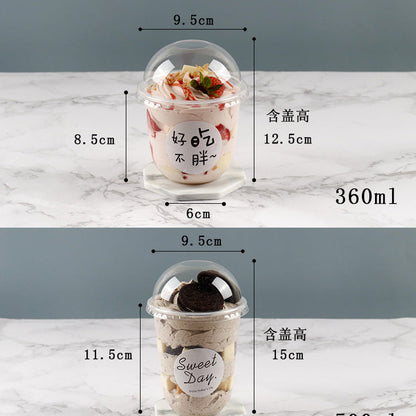 A Melaleuca Fruit Wood Bran Ice Cream Sundae Ice Cream Chubby Cup Mousse Cake Cup U-shaped Cup
