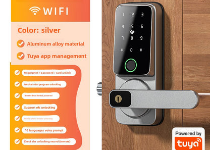 A popular household indoor room door all Bluetooth swipe card smart locks European and American wooden door fingerprint password locks