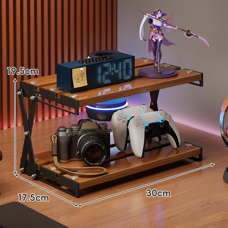 A tabletop shelf