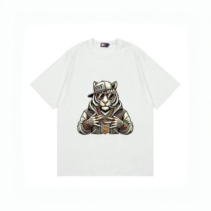 A T-shirt imitation cotton comfortable European size globally available black hip-hop design - Mixbatch