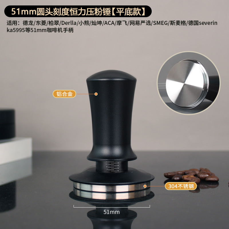 A with graduated elastic powder press balance espresso machine handle filling powder hammer constant force rebound 51/53/58 mm