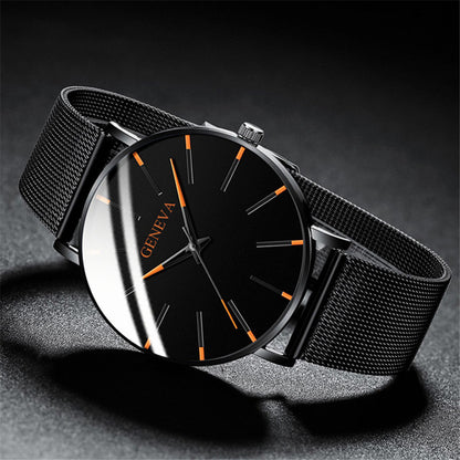 A Geneva Fashion Mesh Strap Watch Men's Watch Colorful Scale Men's Watch Business Quartz Watch Wholesale - Mixbatch