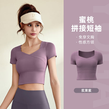 A Yoga suit Naked high elastic yoga suit Slim fit sports thin outdoor fitness suit women