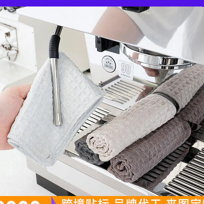 A Waffle rag coffee milk tea shop bar special cleaning towel thickened not easy to lose hair quick drying cleaning towel