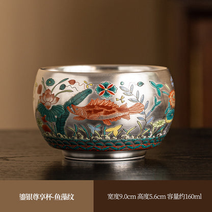 A Silver-plated cup teacup