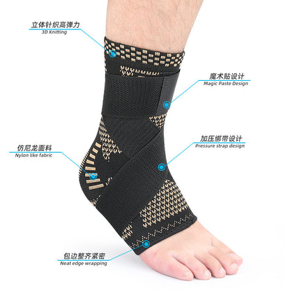 A strap pressurized ankle brace nylon knitted elastic ankle brace basketball running mountaineering pressurized fixed ankle brace