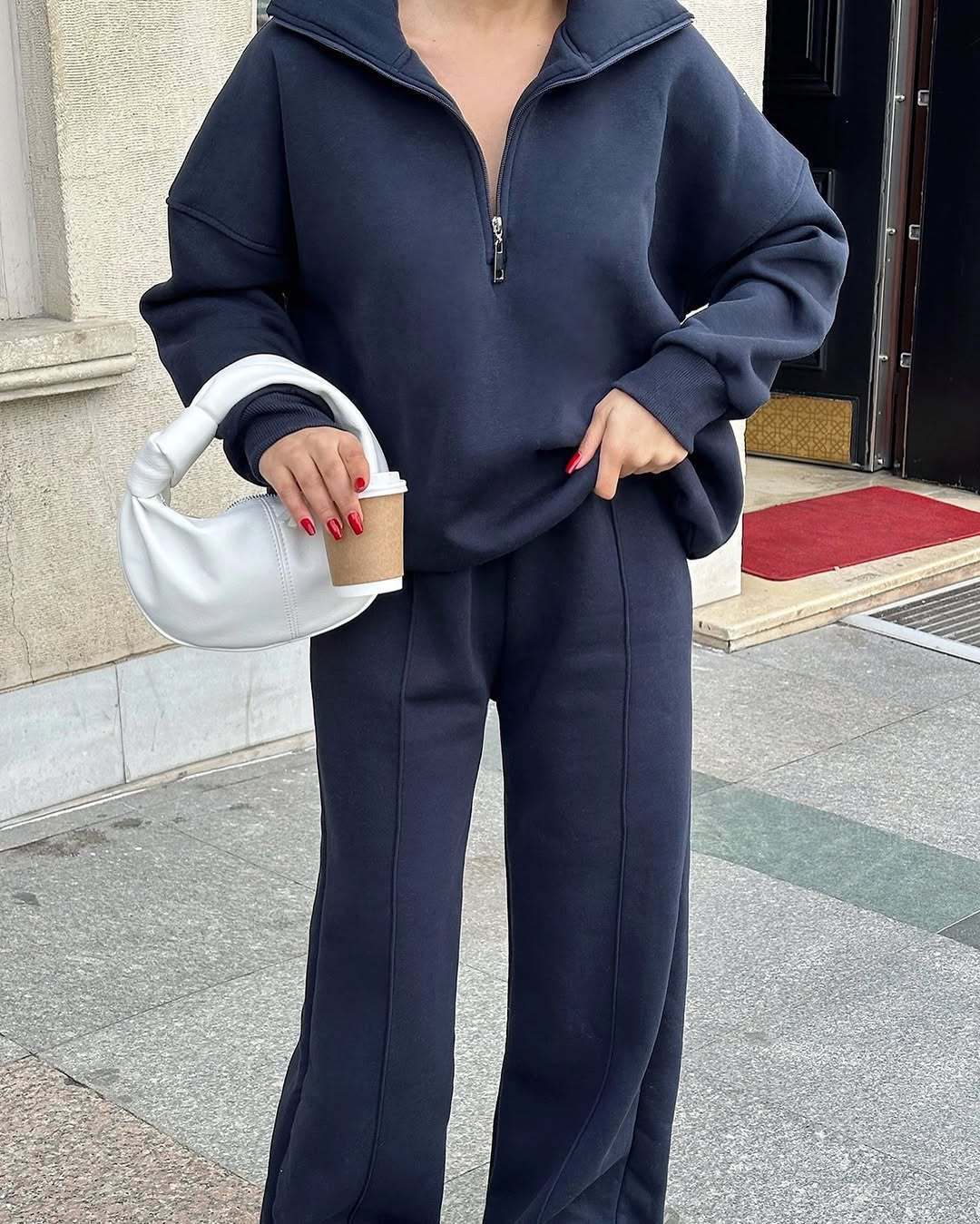 A sweater and trousers two-piece set
