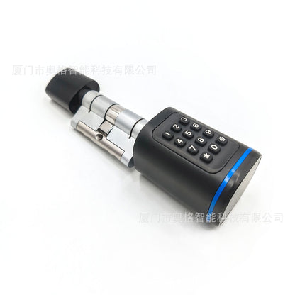 A 70mm smart lock cylinder combination lock fingerprint lock smart lock apartment lock wooden door lock graffiti APP