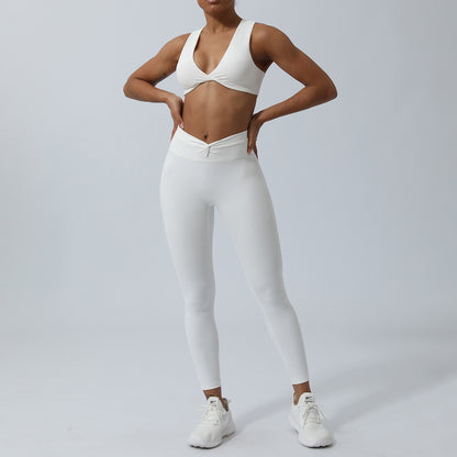 A Yoga suit Kink bra Peach hip trousers Sports suit No T-line Fitness two-piece set
