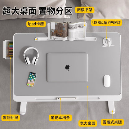 A folding table, bedroom, bay window, desk, household foldable table, dormitory bed table, lazy bed, balcony small storage