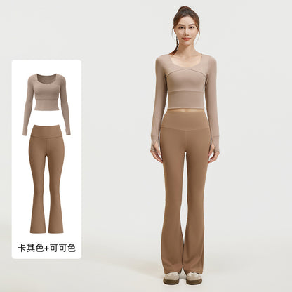 A High elastic, slim and thin yoga suit, nude suit, high waist running sports fitness suit