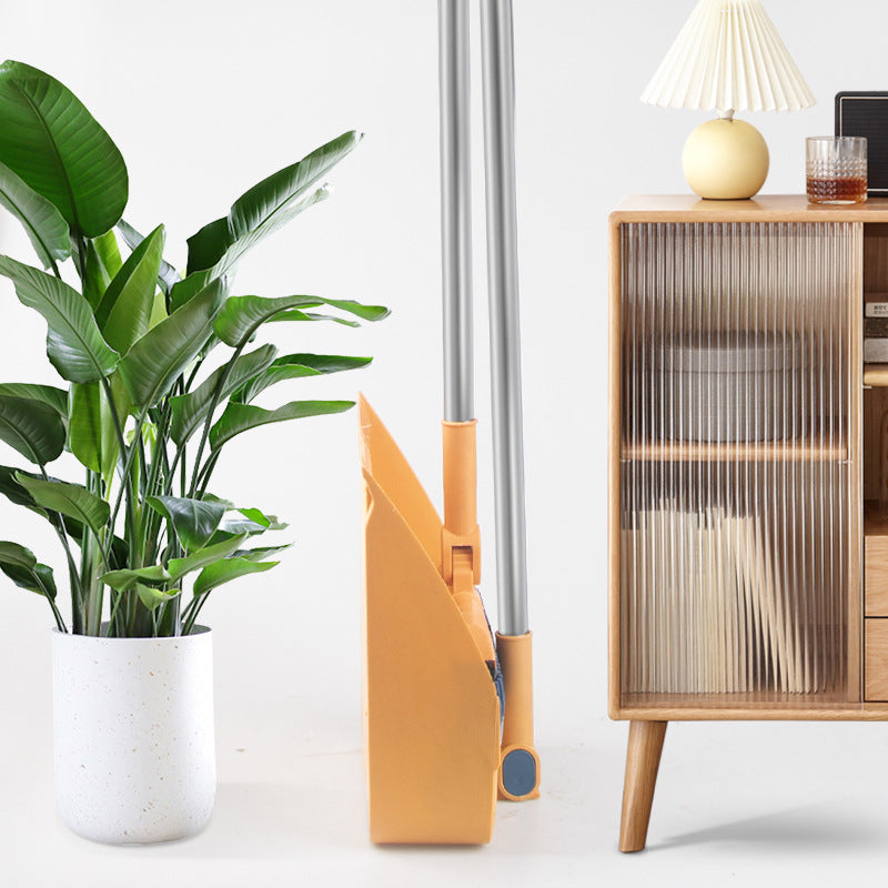 A folding broom dustpan combination set
