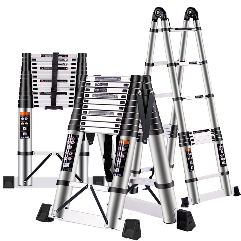 A Telescopic ladder Aluminum alloy joint herringbone ladder Household folding escalator Aluminum ladder Bamboo ladder Stairs