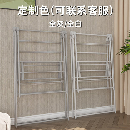 A drying rack floor-to-ceiling bedroom balcony baby home quilt drying removable storage stainless steel folding drying rack