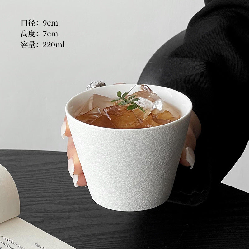 Japanese minimalist ceramic coffee cup hand cup pig mouth cup retro exquisite premium latte cup master cup Aobai cup