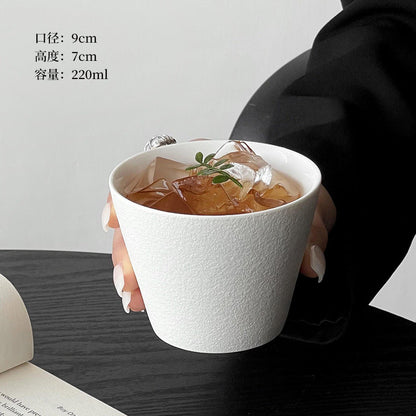 Japanese minimalist ceramic coffee cup hand cup pig mouth cup retro exquisite premium latte cup master cup Aobai cup