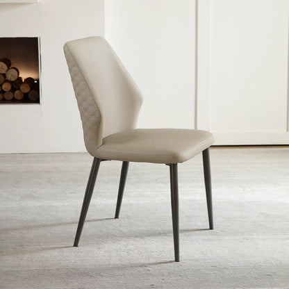 A leather metal chair seat
