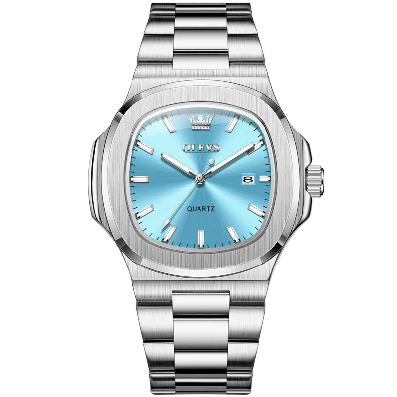 Custom watch design A Square Nautilus Steel Belt Luminous Quartz Watch