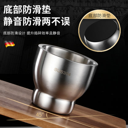 A 304 Stainless Steel Mash Solid Garlic Mash Household Vintage Grinder Mash Can Manual Garlic Mash Bowl