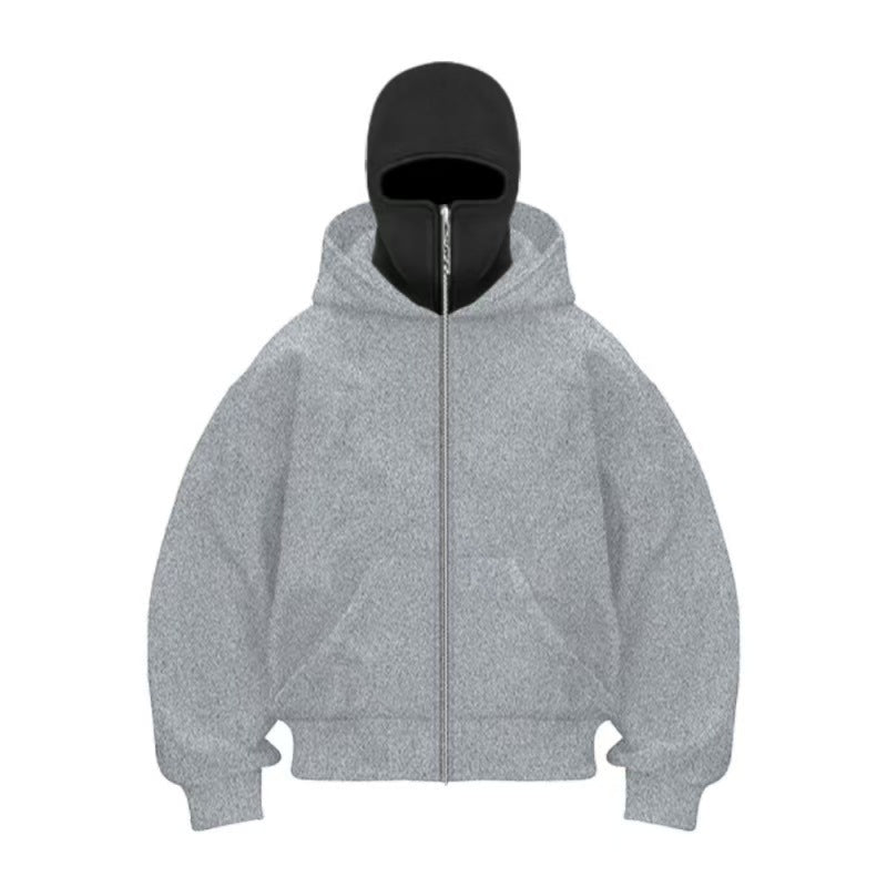 A double hat sweater jacket