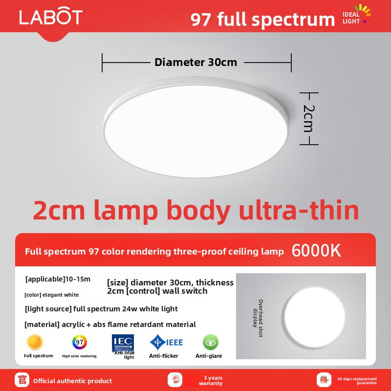 A Ultra-thin round LED lamps wholesale balcony light bedroom light living room light household aisle corridor light three-proof ceiling light