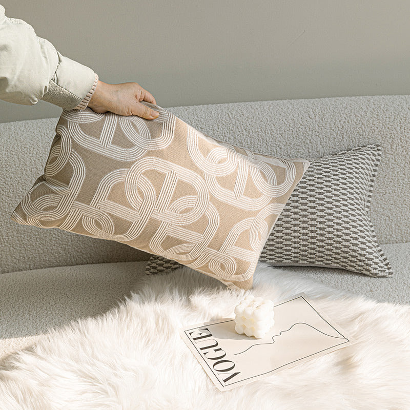 A jacquard throw pillow