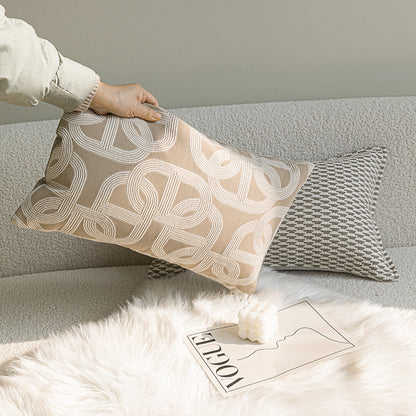 A jacquard throw pillow
