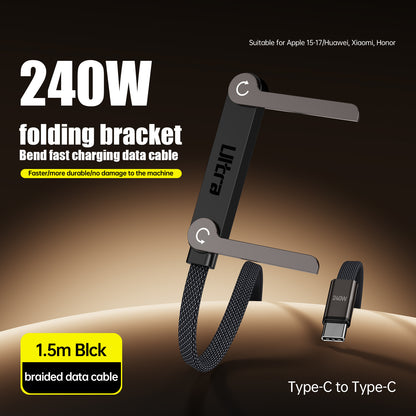 A 240W fast charging Type-C elbow data cable