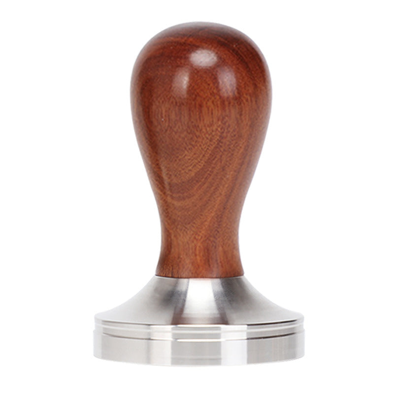 A 51/53/58 mm304 stainless steel coffee powder press threaded wooden handle powder press hammer coffee machine handle powder dispenser