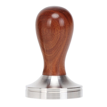 A 51/53/58 mm304 stainless steel coffee powder press threaded wooden handle powder press hammer coffee machine handle powder dispenser