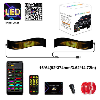 LED car soft screen usb car flexible advertising screen APP bluetooth window glass devil's eye display