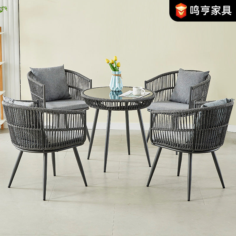 A outdoor rattan chair