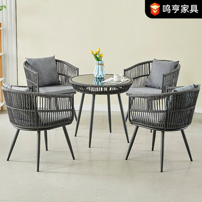 A outdoor rattan chair