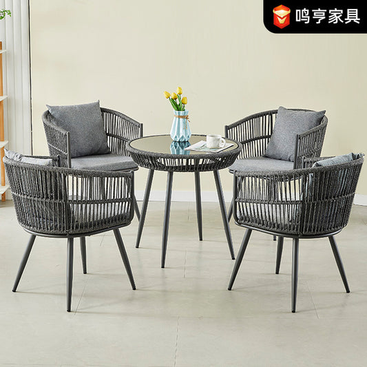 A outdoor rattan chair