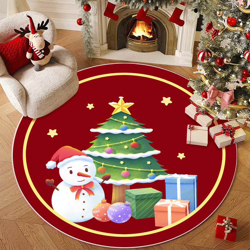 A round carpet floor mat