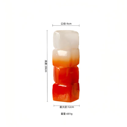 A glass advanced sense medieval creative geometric dining table decoration living room flower arrangement glass ornament